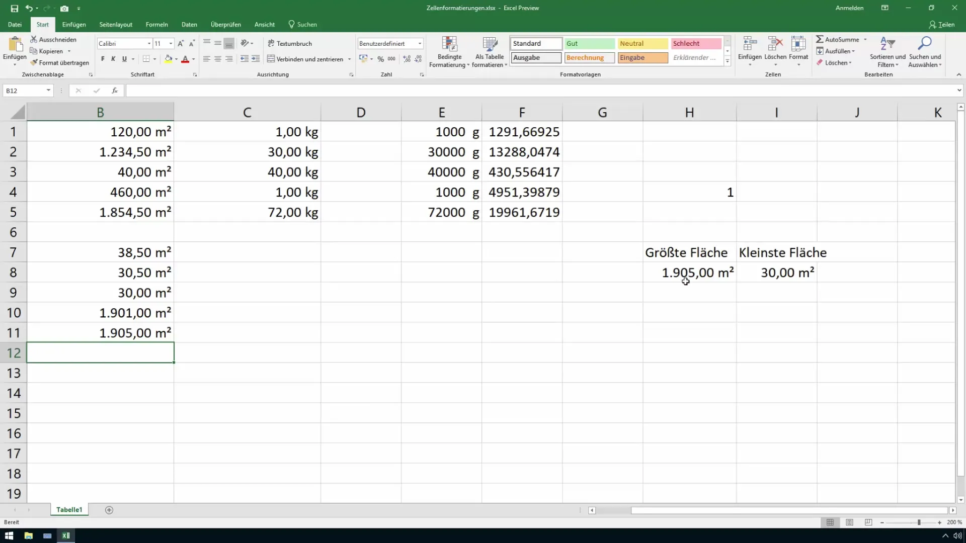 Excel'de en yüksek ve en düşük değerleri belirlemek