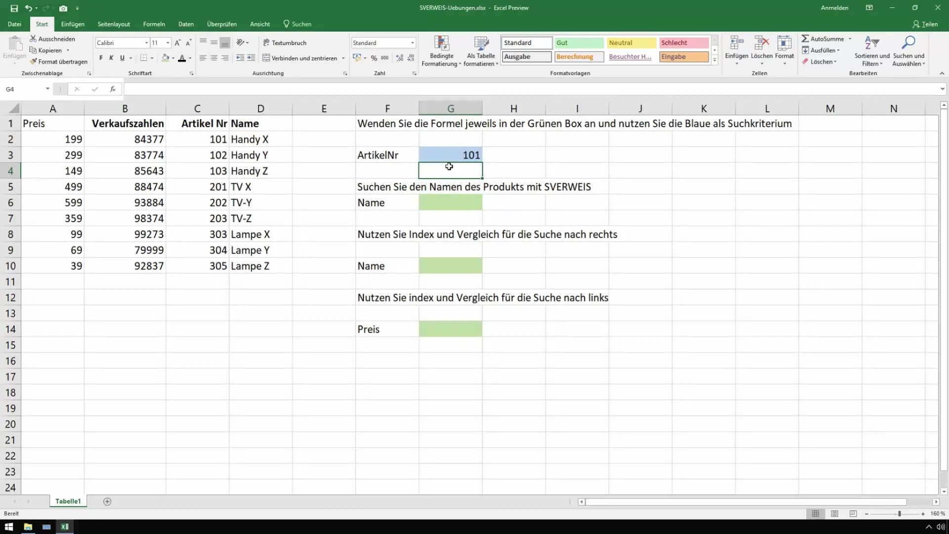 Excel VLOOKUP ve INDEX/MATCH'i kontrolde kullanabilirsiniz