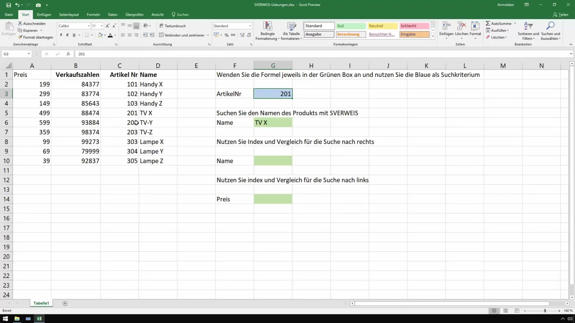 Excel'de VLOOKUP ve INDEX/MATCH'i kontrolde kullanın