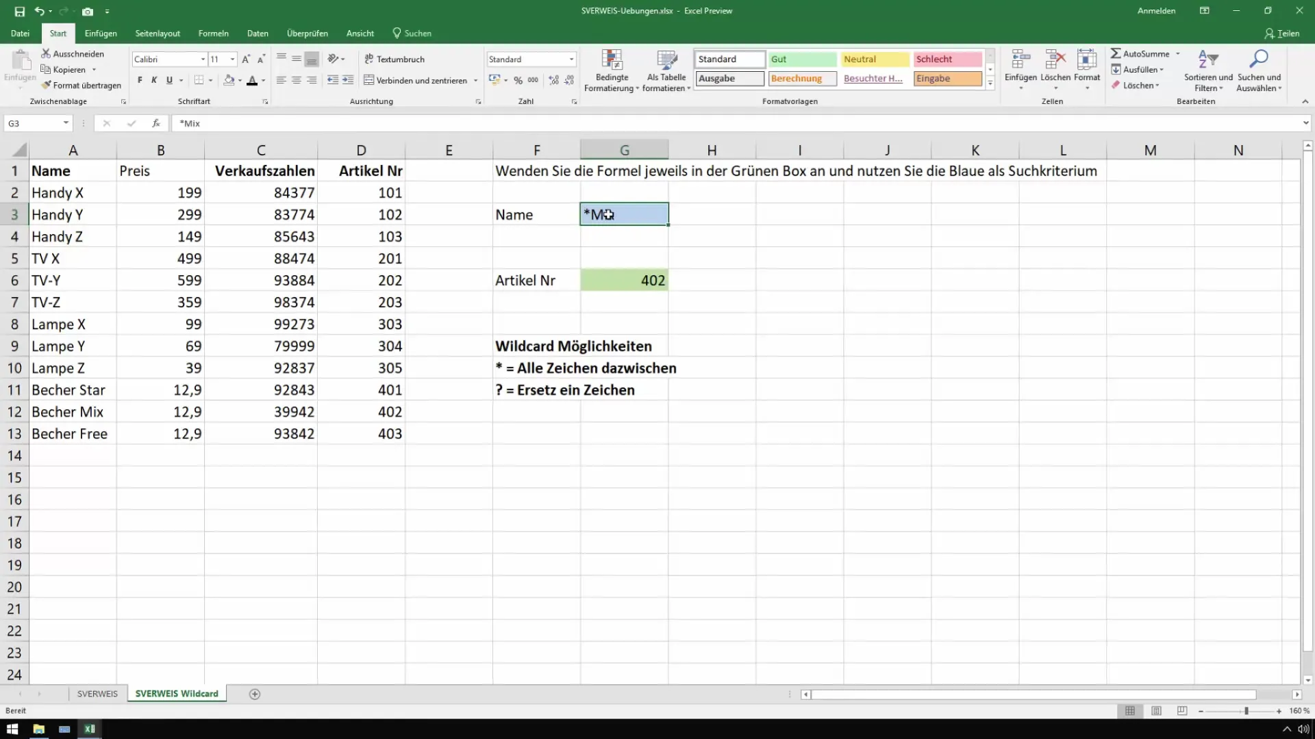 Optimalisatie van VERT.ZOEKEN in Excel met wildcards