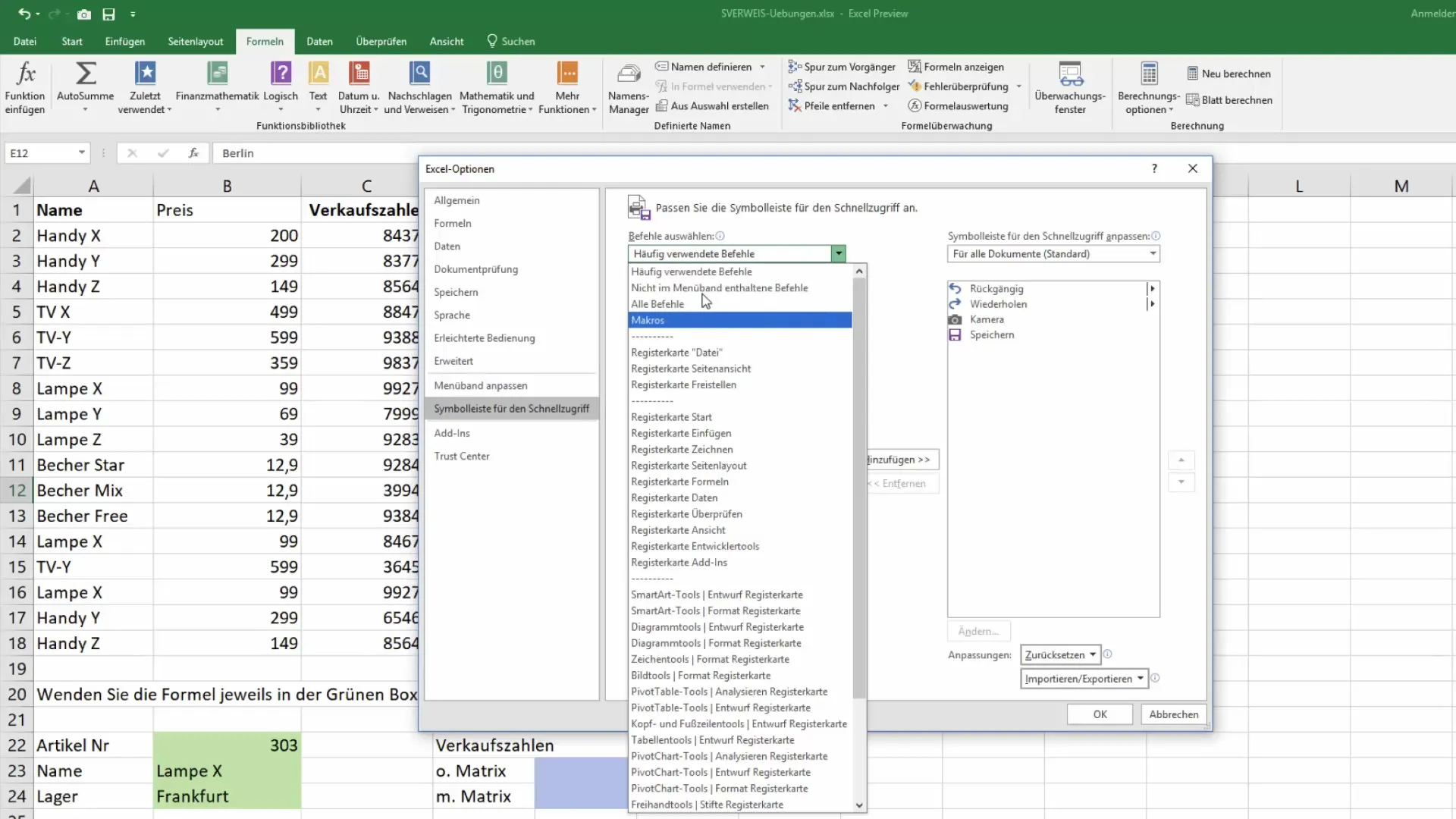 Excel hızlı araçların etkili kullanımı