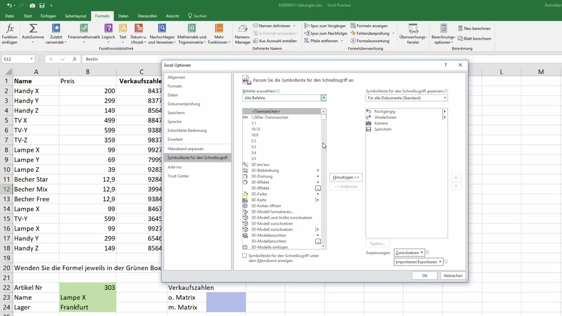 Excel Hızlı Araçlarının etkin kullanımı