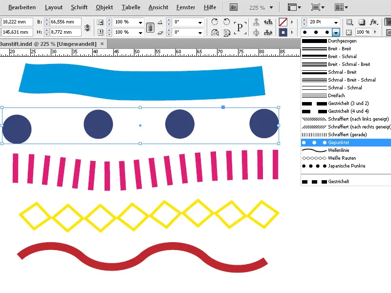 Orodja svinčnikov v programu InDesign