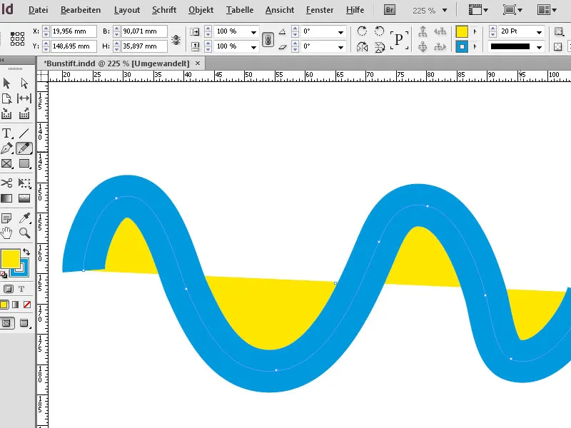 Die Buntstift-Werkzeuge in InDesign