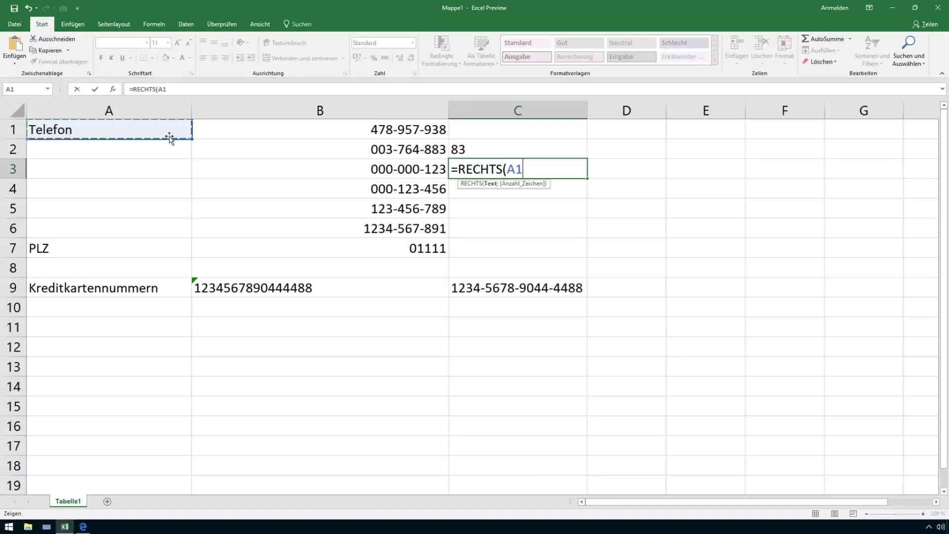 Seri pelajaran tentang fungsi Excel untuk digit terakhir