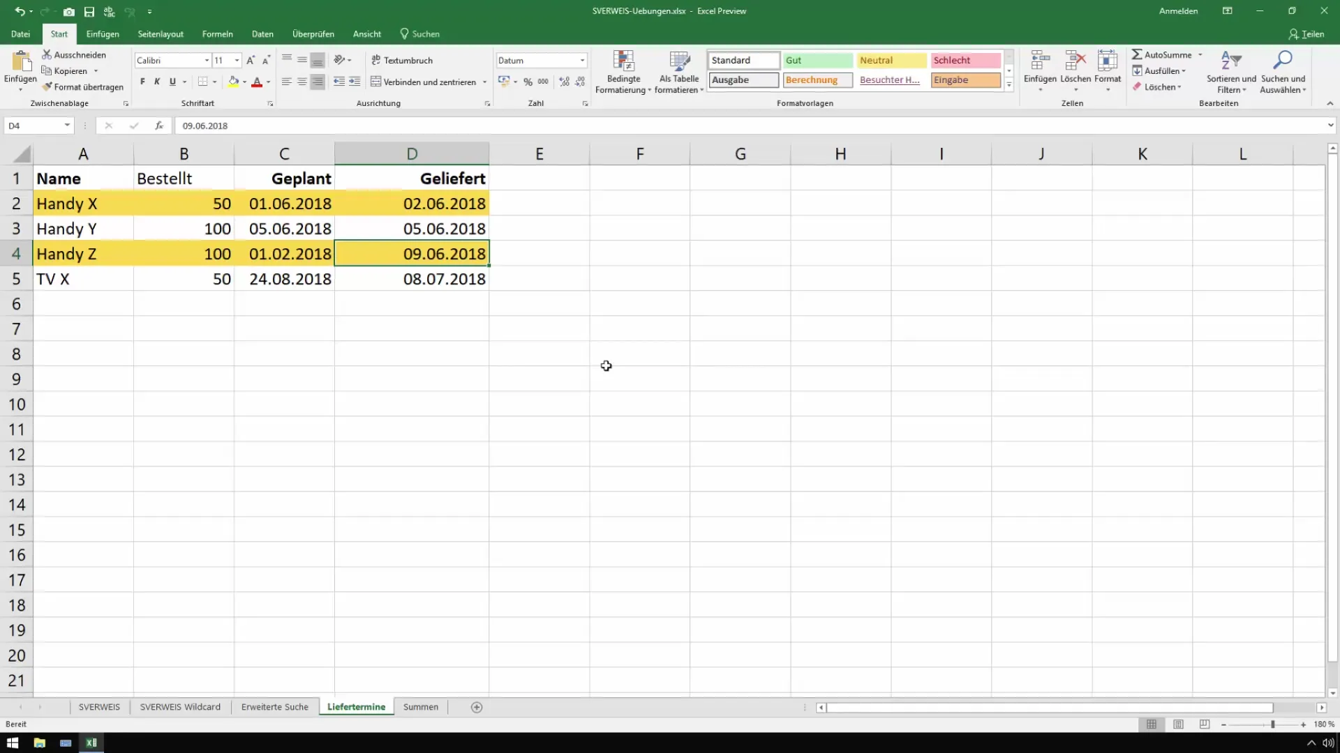 Excel Kursu: Gecikmiş teslim tarihlerini renkli olarak vurgula