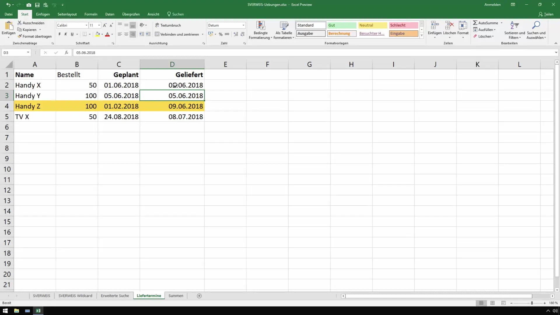 Cours Excel : Mettre en surbrillance les délais de livraison tardifs