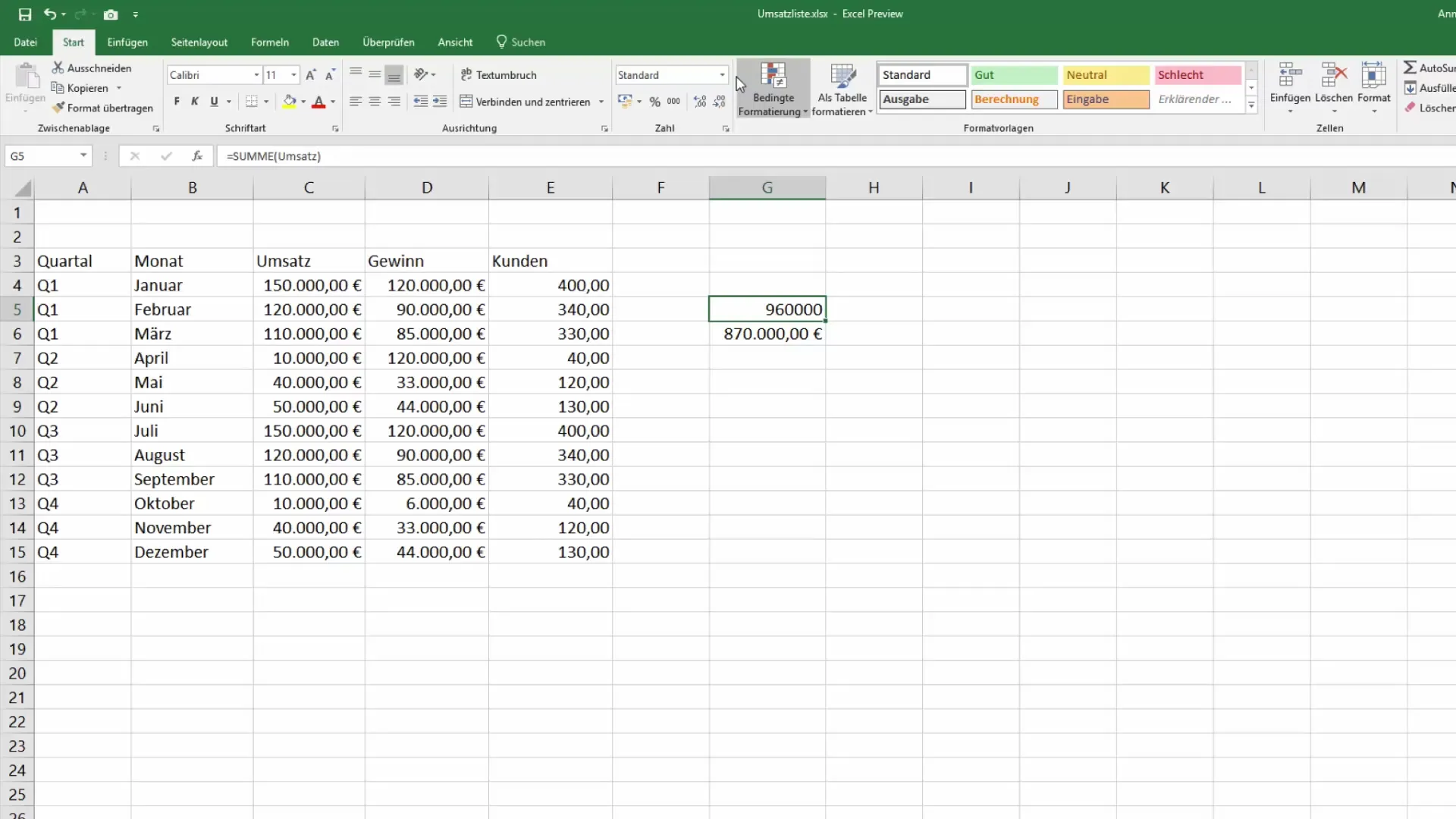 Gunakan nama sel di Excel untuk penampilan yang lebih baik