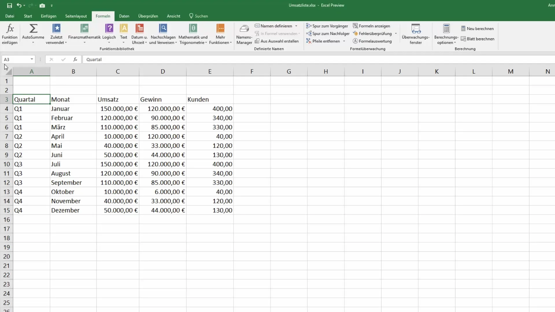 Menggunakan nama sel di Excel untuk penampilan yang lebih baik