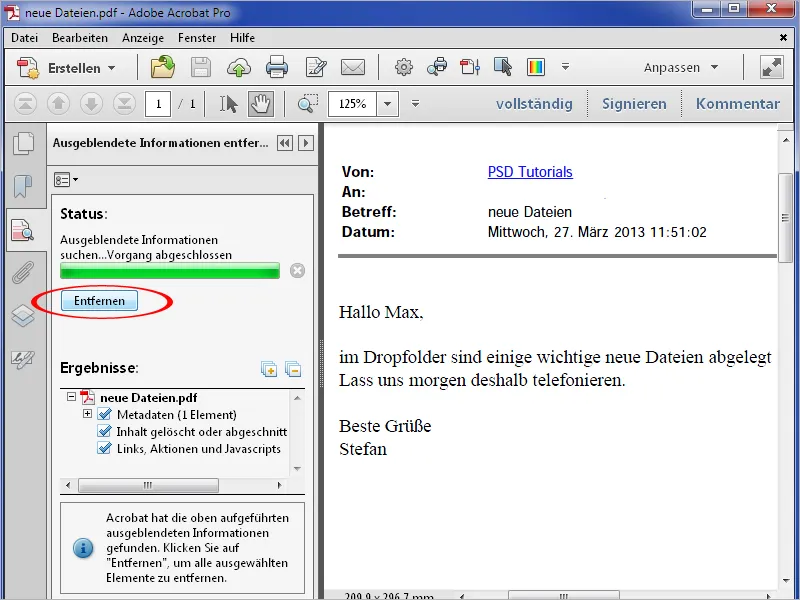 Svarte ut og rense PDF-filer med Acrobat