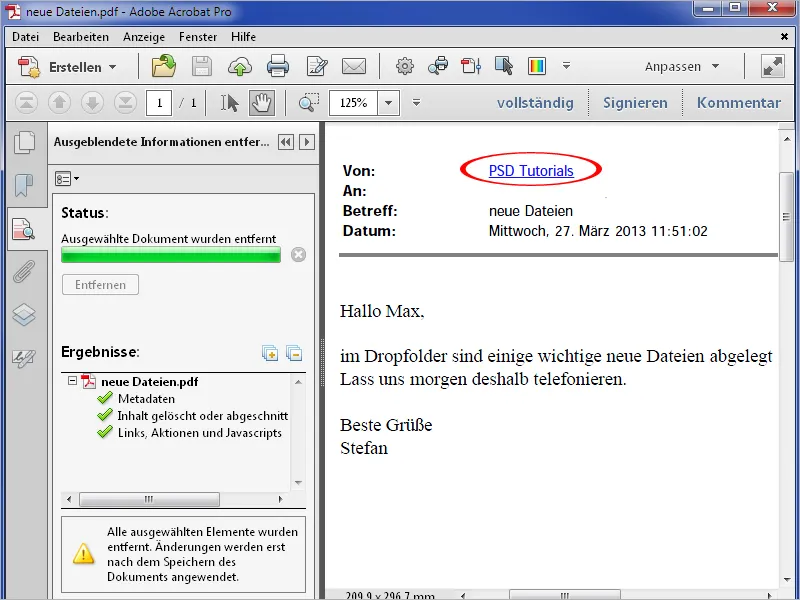 Svarte ut og rensing av PDF-filer med Acrobat