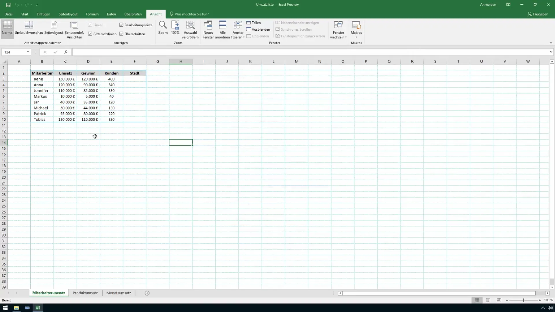 Buat garis grid berwarna di Excel