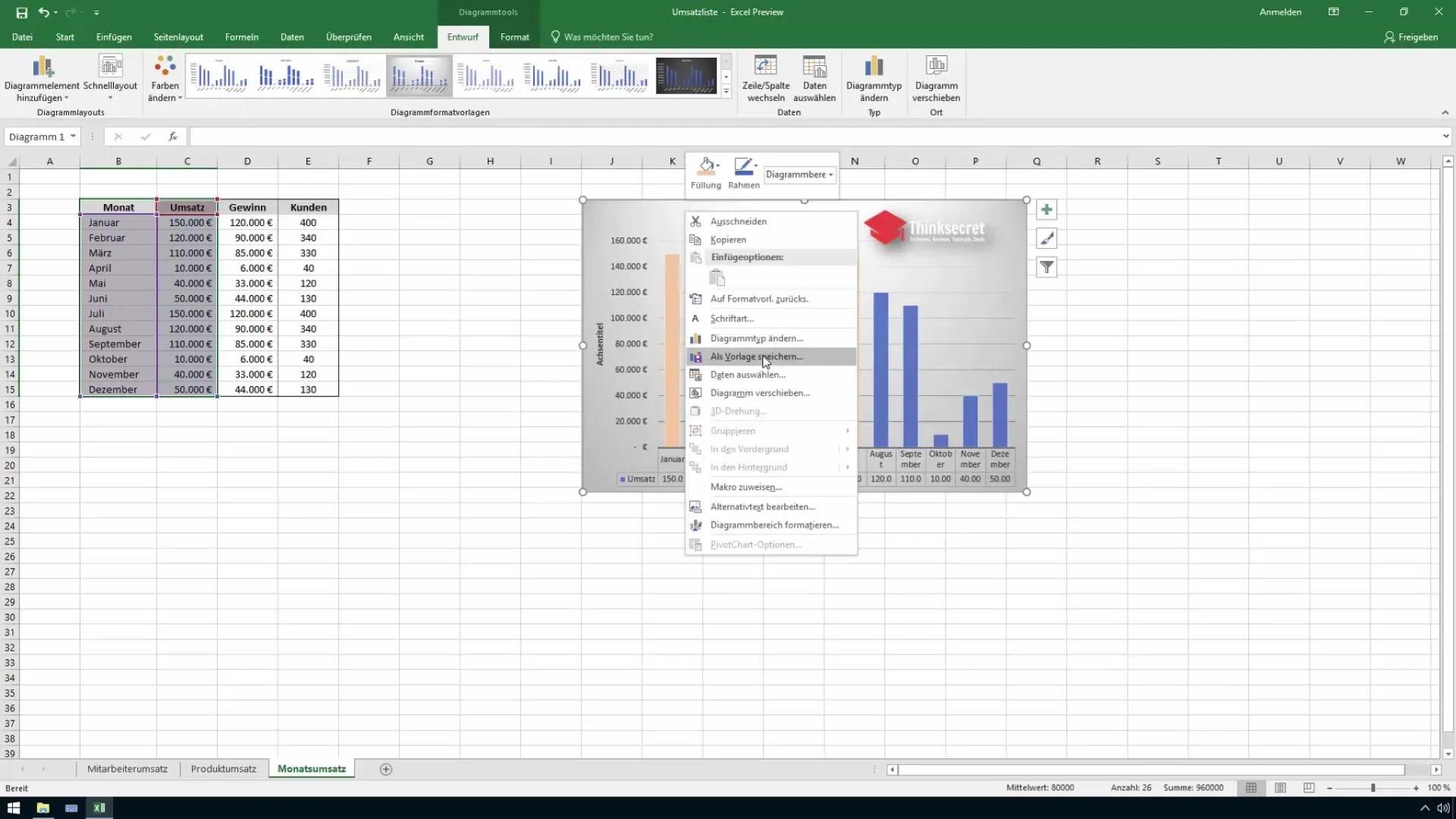 Excel'de etkili ve yeniden kullanılabilir grafik şablonları