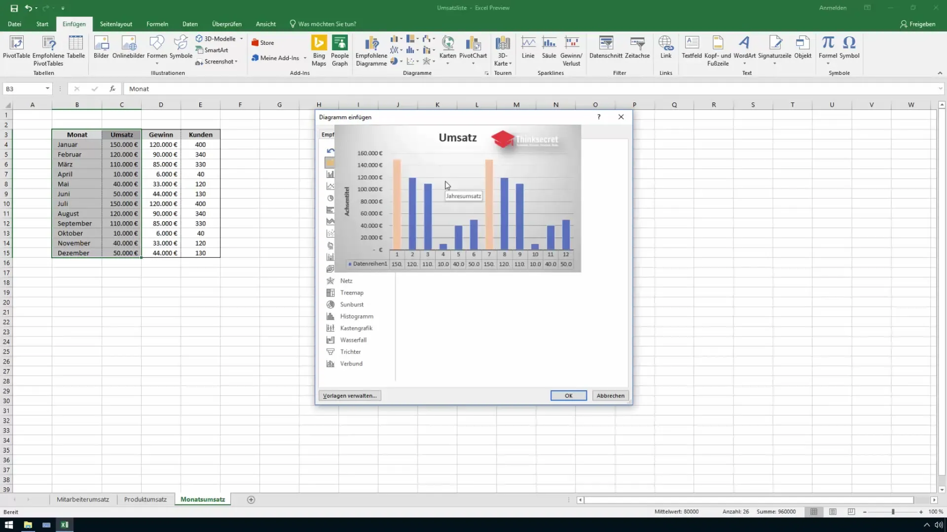 Etkili ve yeniden kullanılabilir grafik şablonları Excel'de