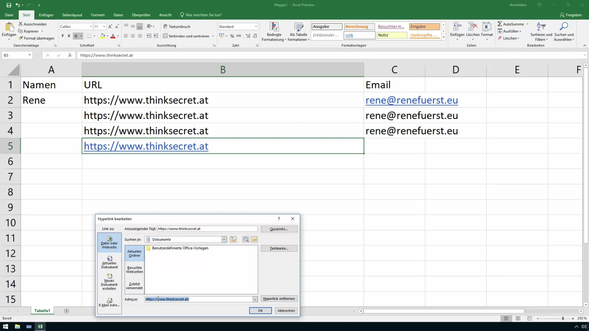 Menghindari hyperlink secara efisien di Excel - Begini caranya tanpa masalah