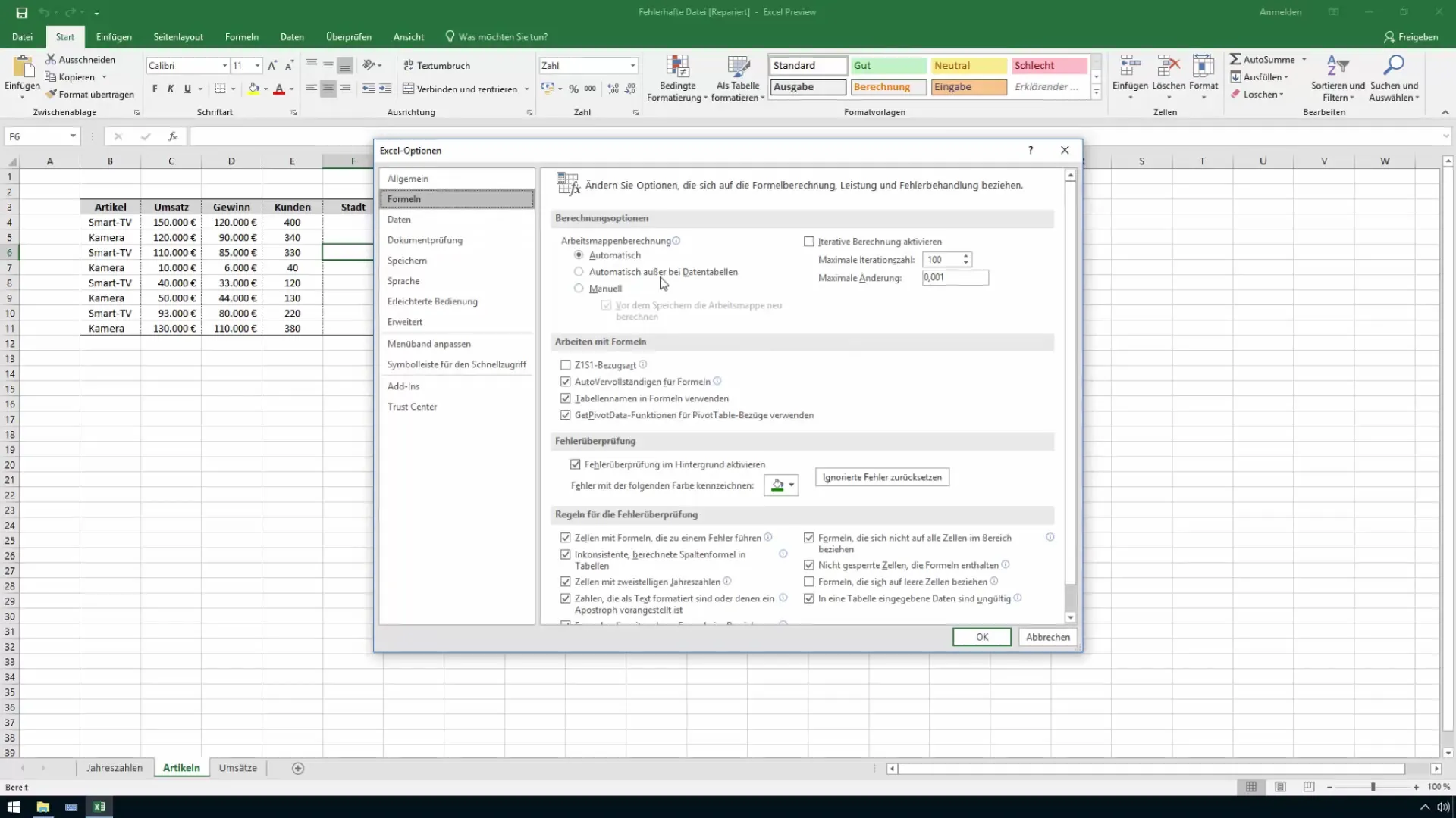 Réparez facilement les fichiers Excel