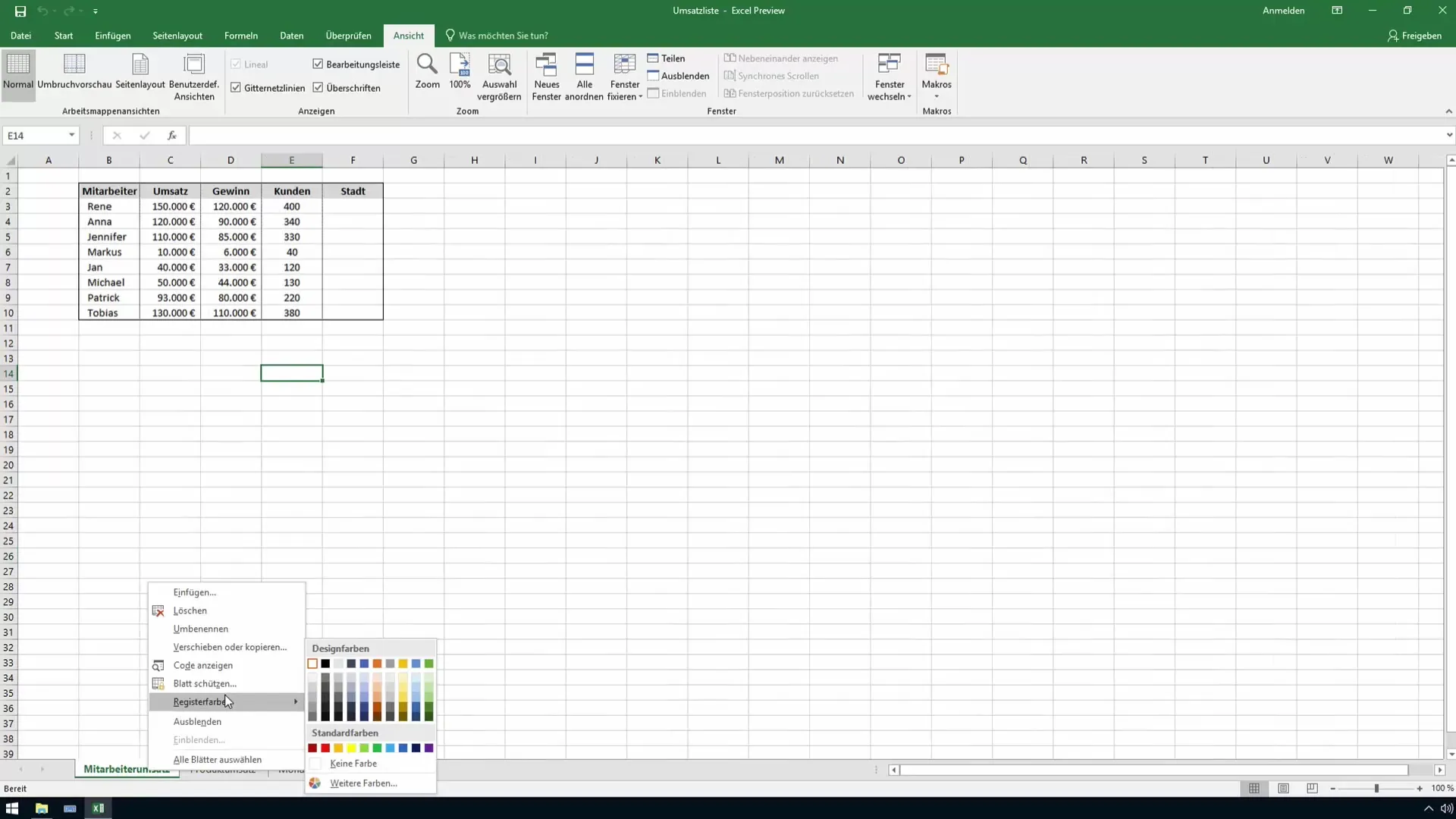 Menyesuaikan warna di lembar kerja Excel