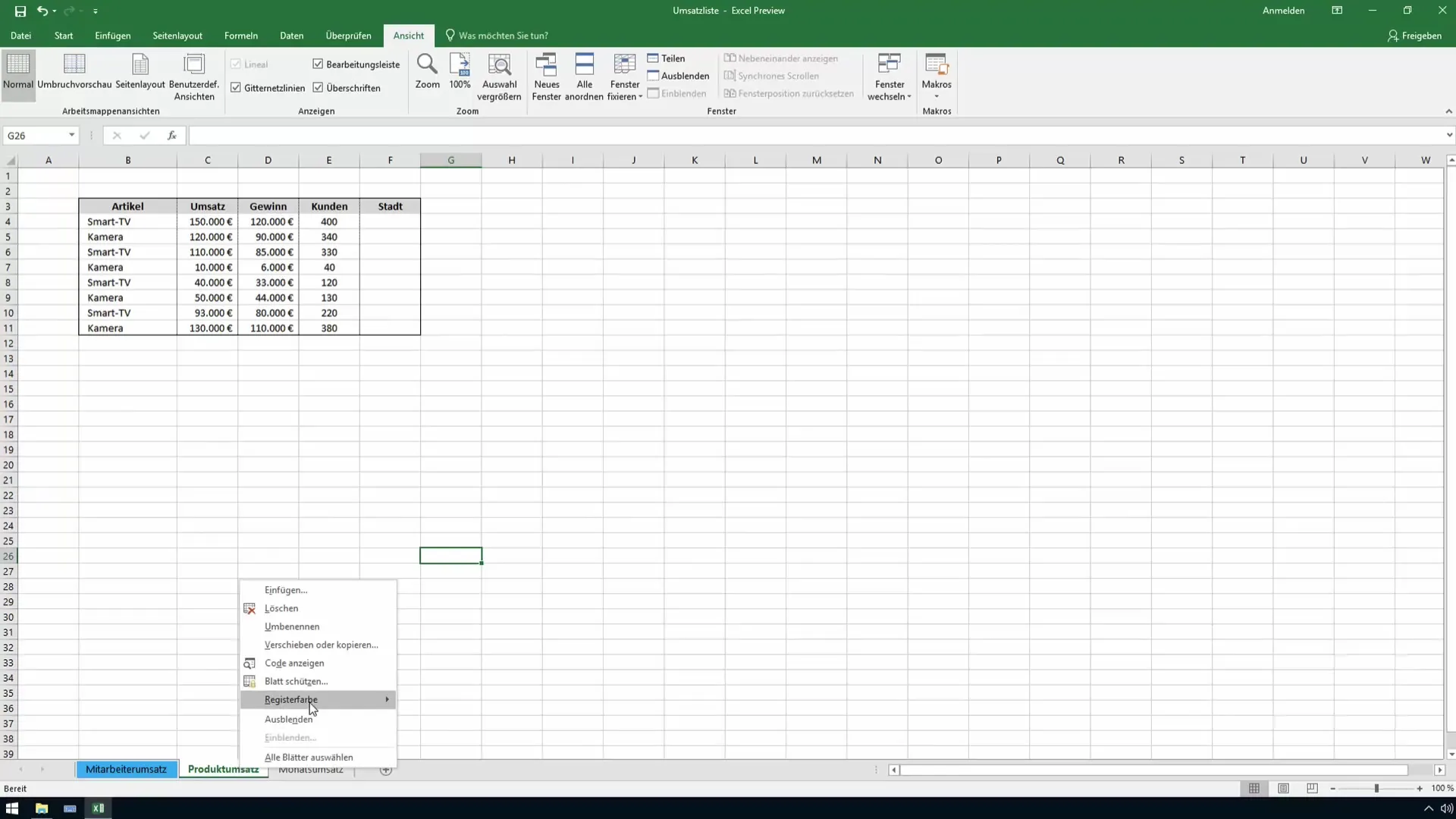 Menyesuaikan warna dalam lembar Excel