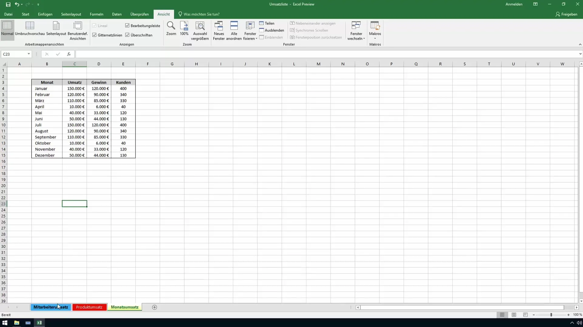 Mengatur warna di lembar kerja Excel