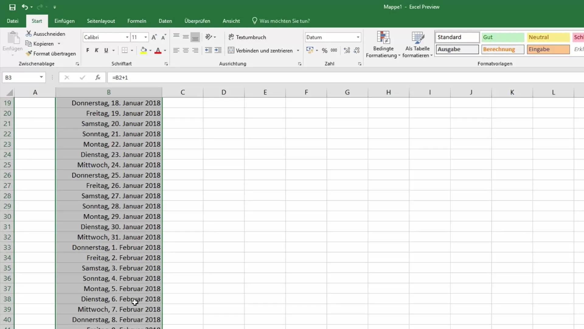 Kalender tahunan di Excel - Fleksibel dan mudah dibuat