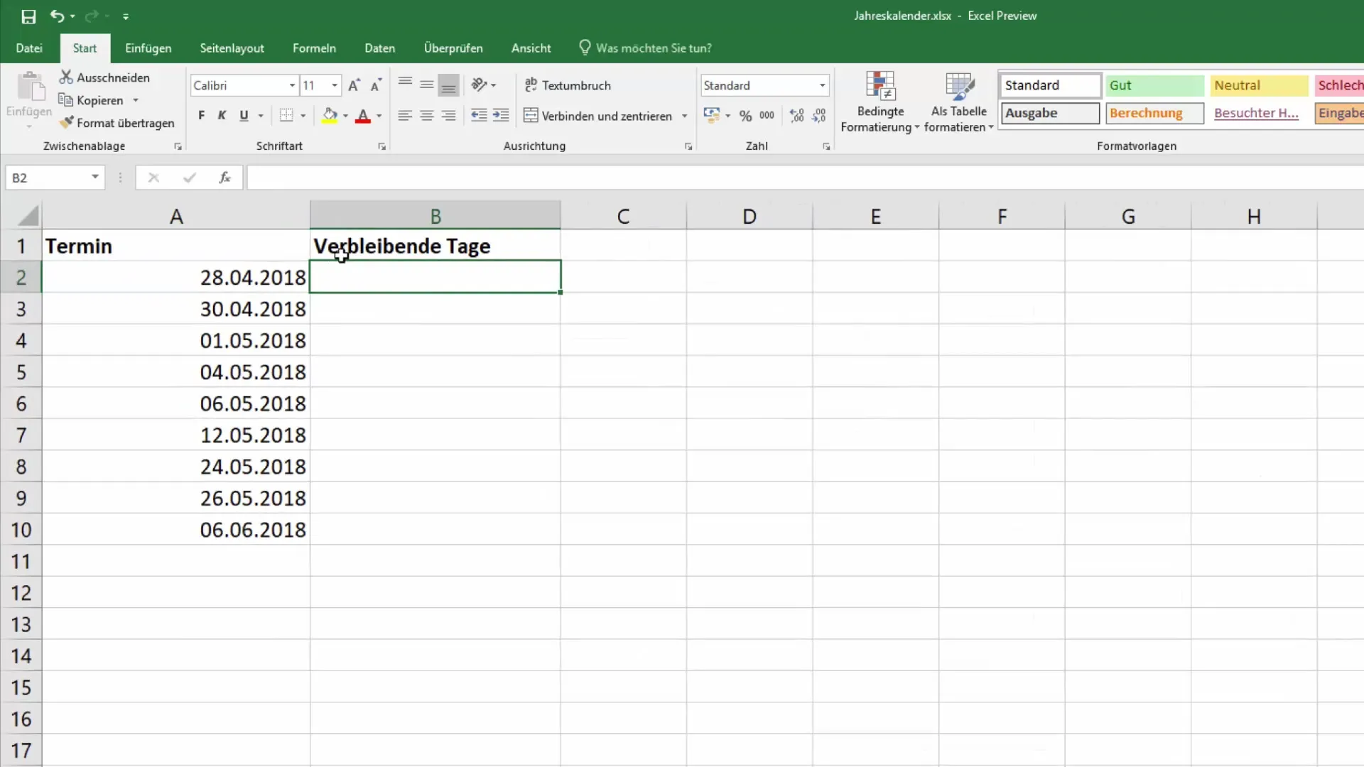 Colorier les termes dans Excel pour plus de clarté