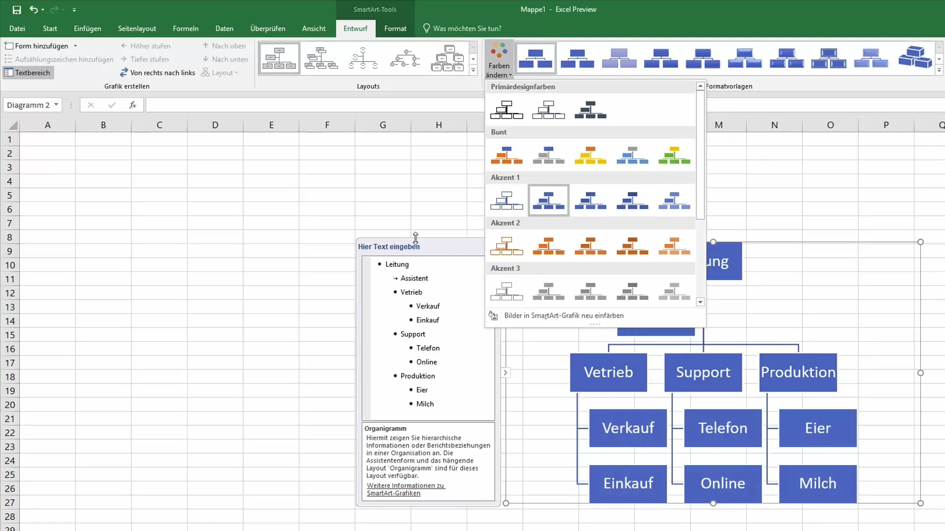 Créer un organigramme dans Excel - Méthode efficace avec SmartArt