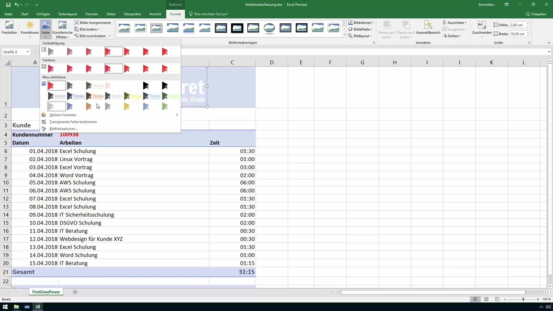 Mengintegrasikan dan mendesain gambar secara efektif di Excel