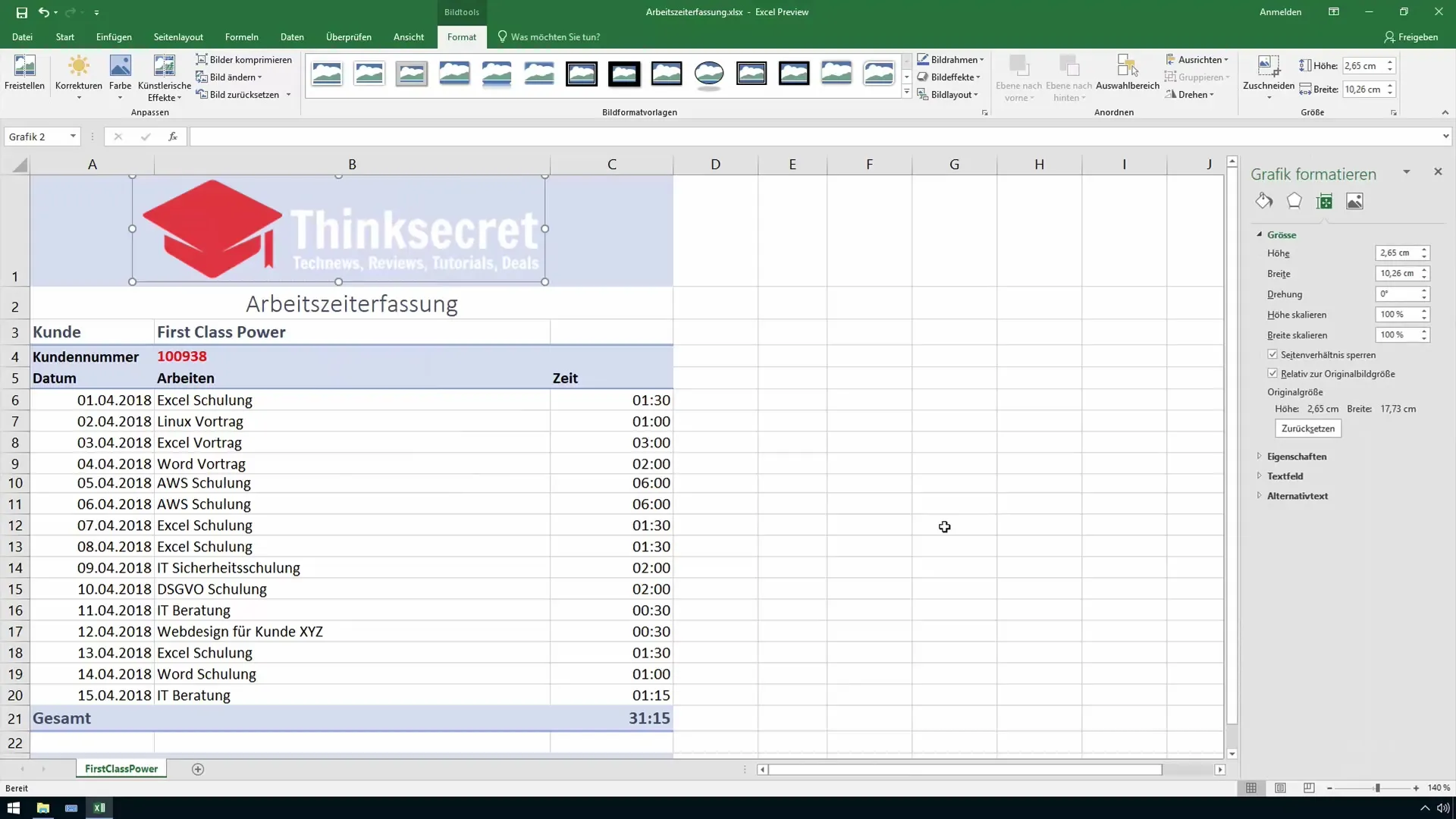 Mengintegrasikan dan mendesain gambar secara efektif di Excel