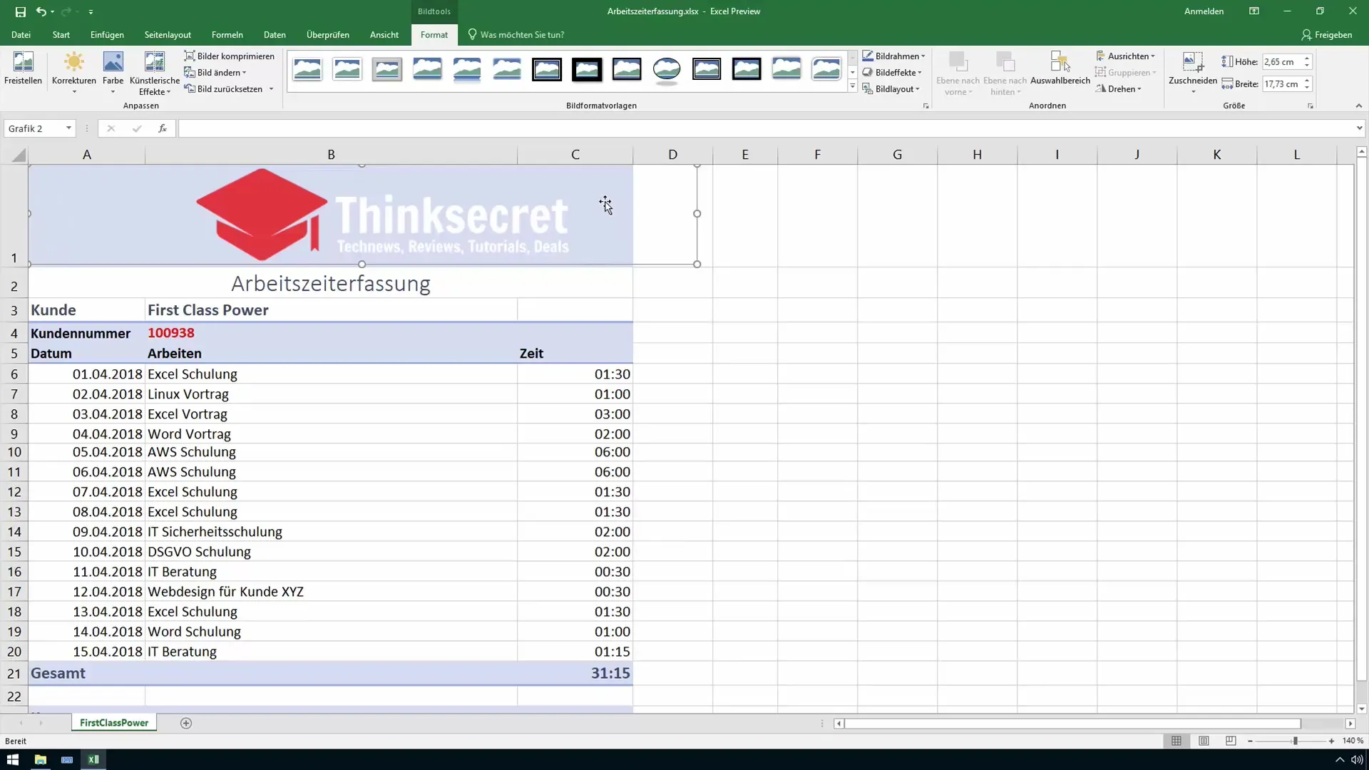 Mengintegrasikan dan mendesain gambar dengan efektif di Excel