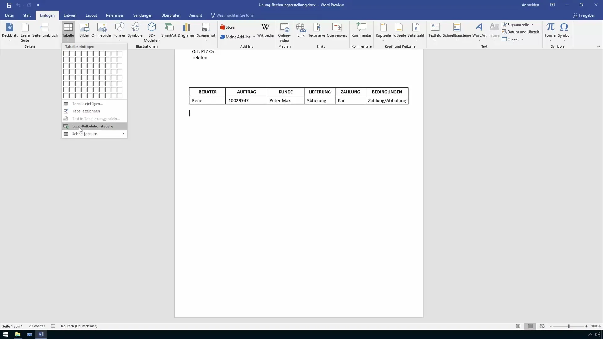 Integrating Excel tables effectively into Word documents