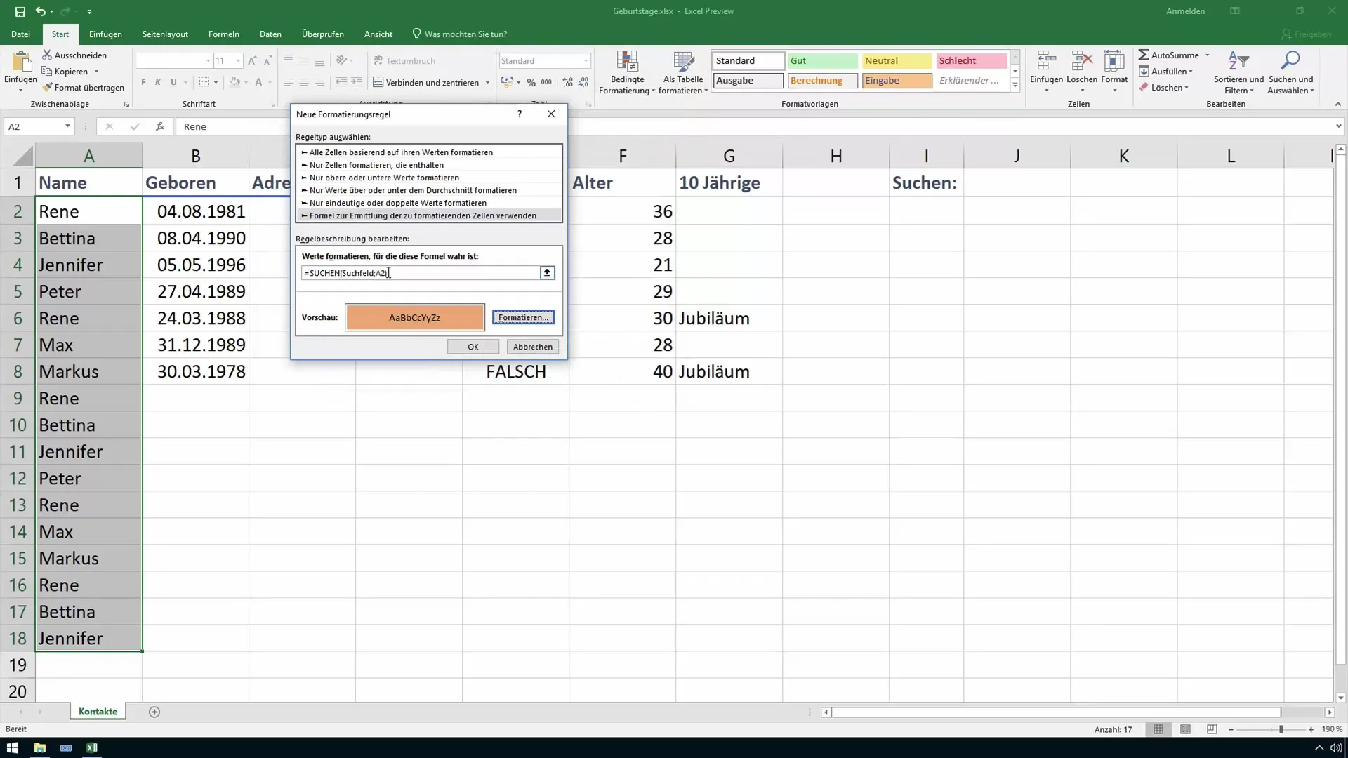 Interaction dans Excel : Utiliser efficacement la barre de recherche