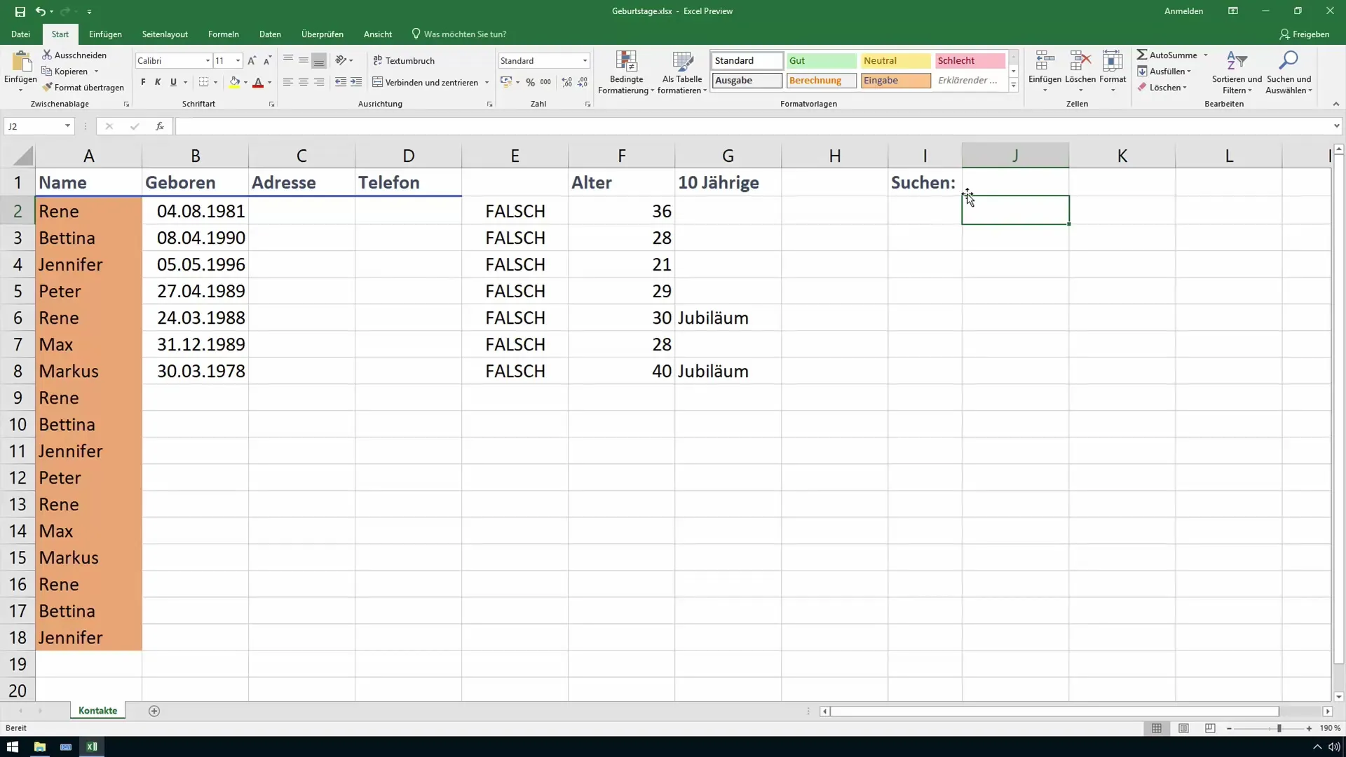 Interaction dans Excel : utiliser efficacement le champ de recherche