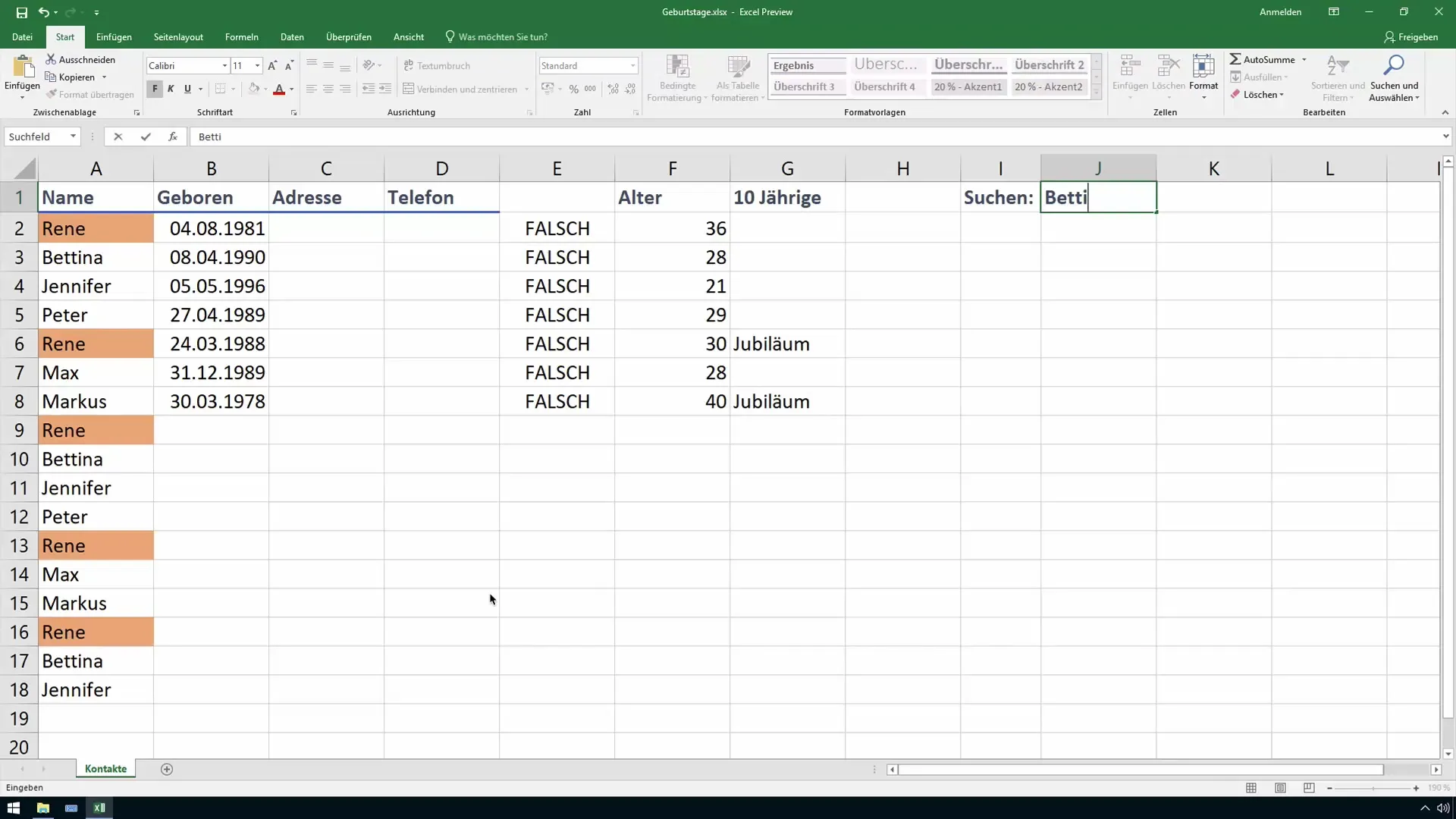 Interaction dans Excel : Utiliser efficacement le champ de recherche