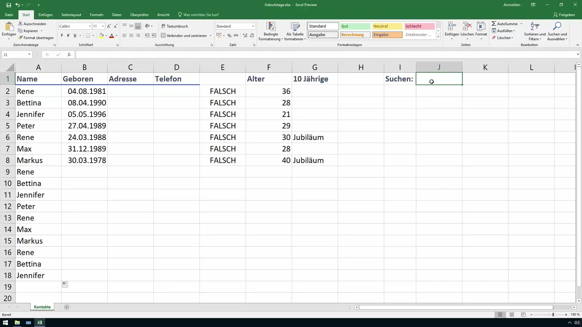 Interaction dans Excel : Utiliser efficacement le champ de recherche