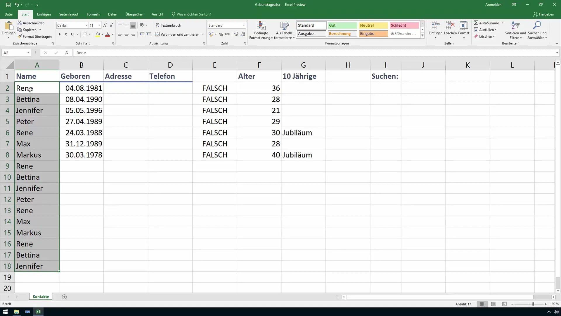 Interaction dans Excel : utiliser efficacement le champ de recherche