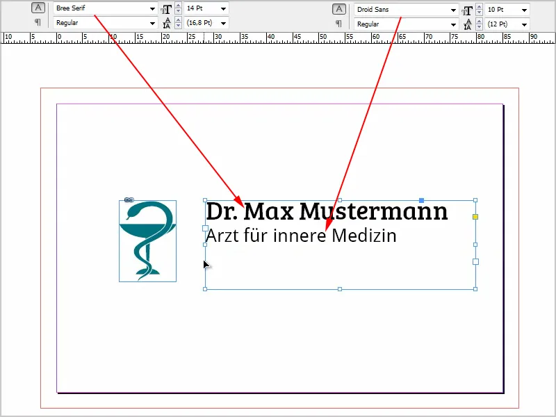 Adobe InDesign'de kartvizit oluşturun - Klasik tarz: Doktor tasarımı