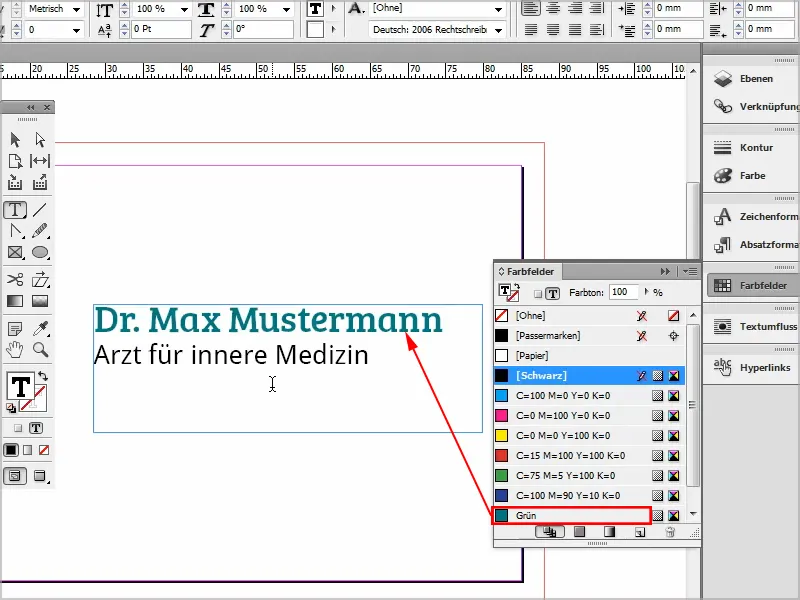 Créer des cartes de visite dans Adobe InDesign - Style classique : design médical