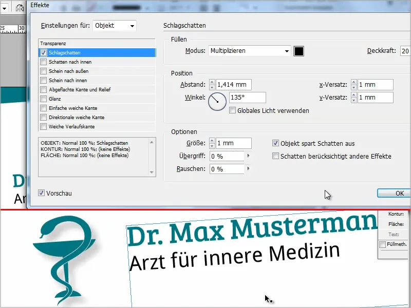 Crear tarjetas de visita en Adobe InDesign - Estilo clásico: Diseño médico