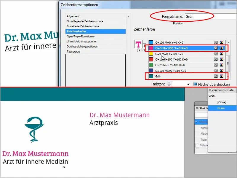 Adobe InDesign'de kartvizit oluşturma - Klasik tarz: Doktor tasarımı