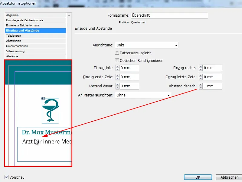 Créer des cartes de visite dans Adobe InDesign - Style classique : design médical