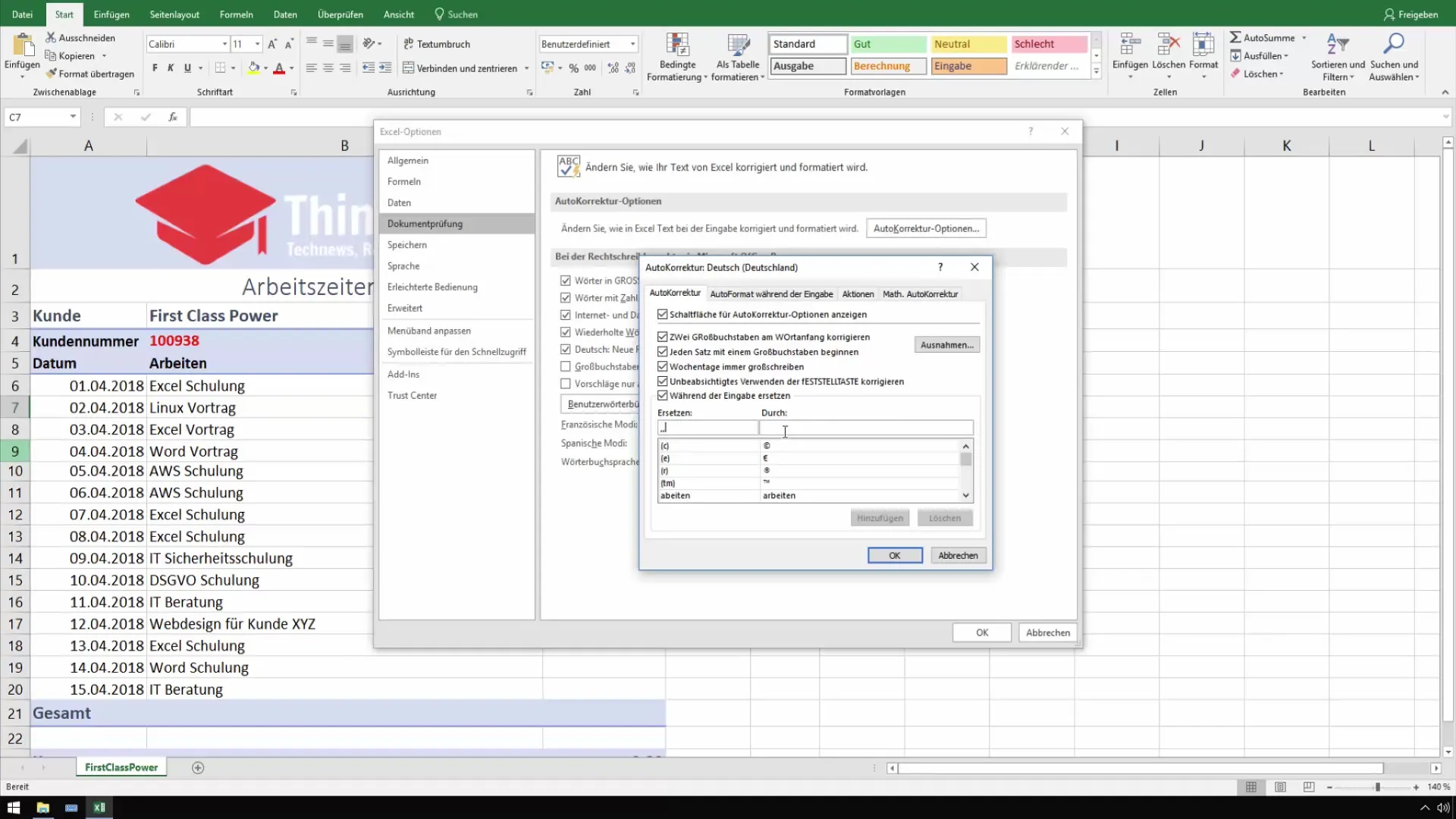 Memasukkan jam dengan efisien menggunakan numpad di Excel