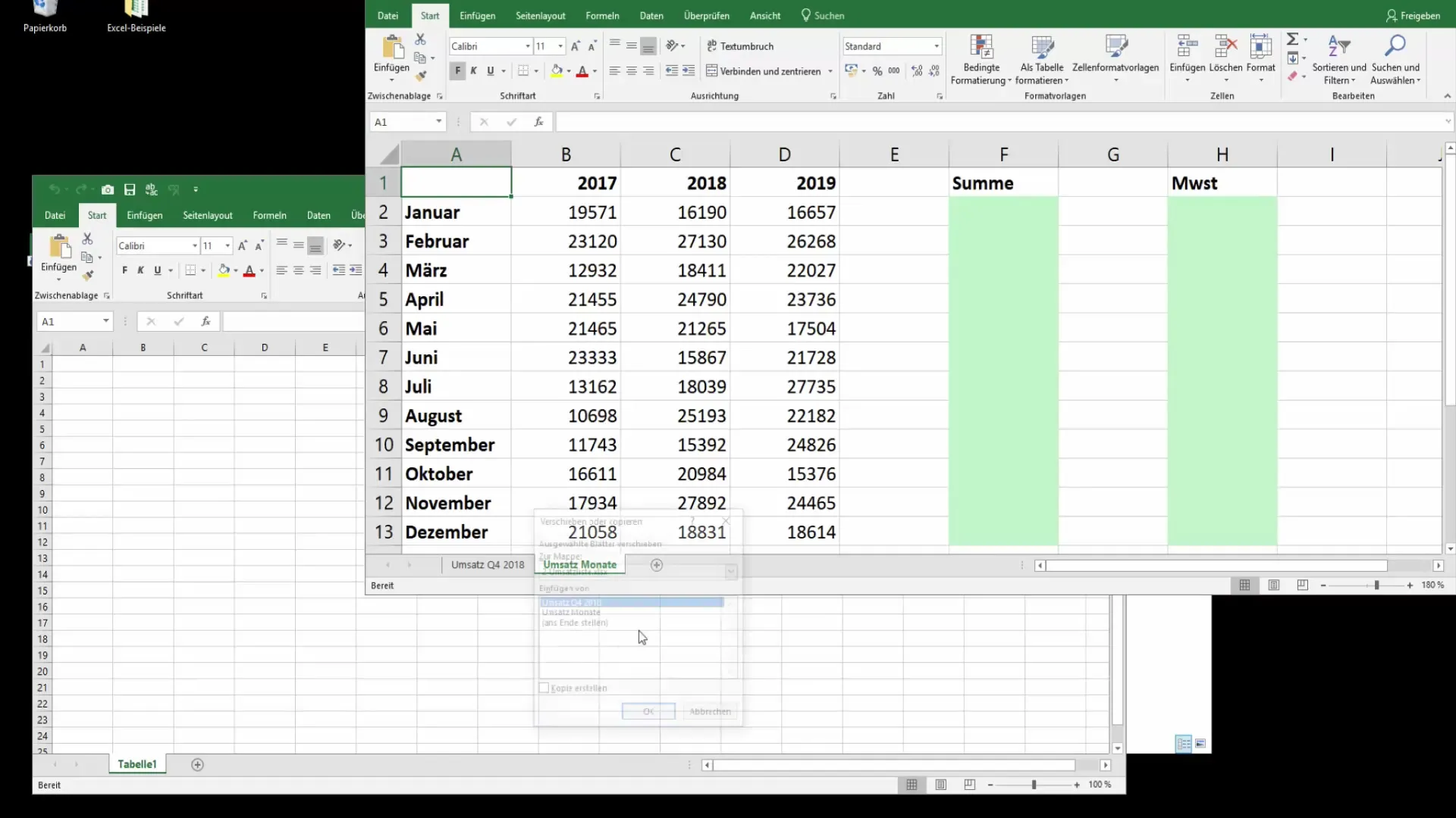 Excel: Μετακίνηση και αντιγραφή φύλλων εργασίας μεταξύ αρχείων