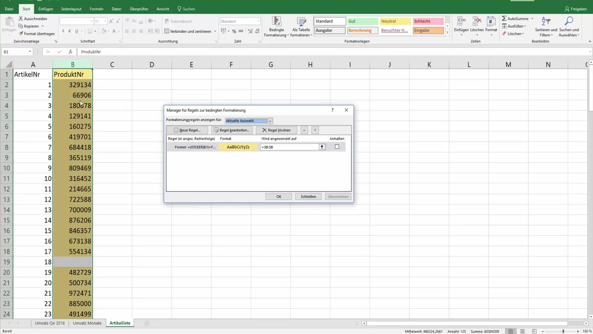 Colorare efficientemente le celle compilate in Excel