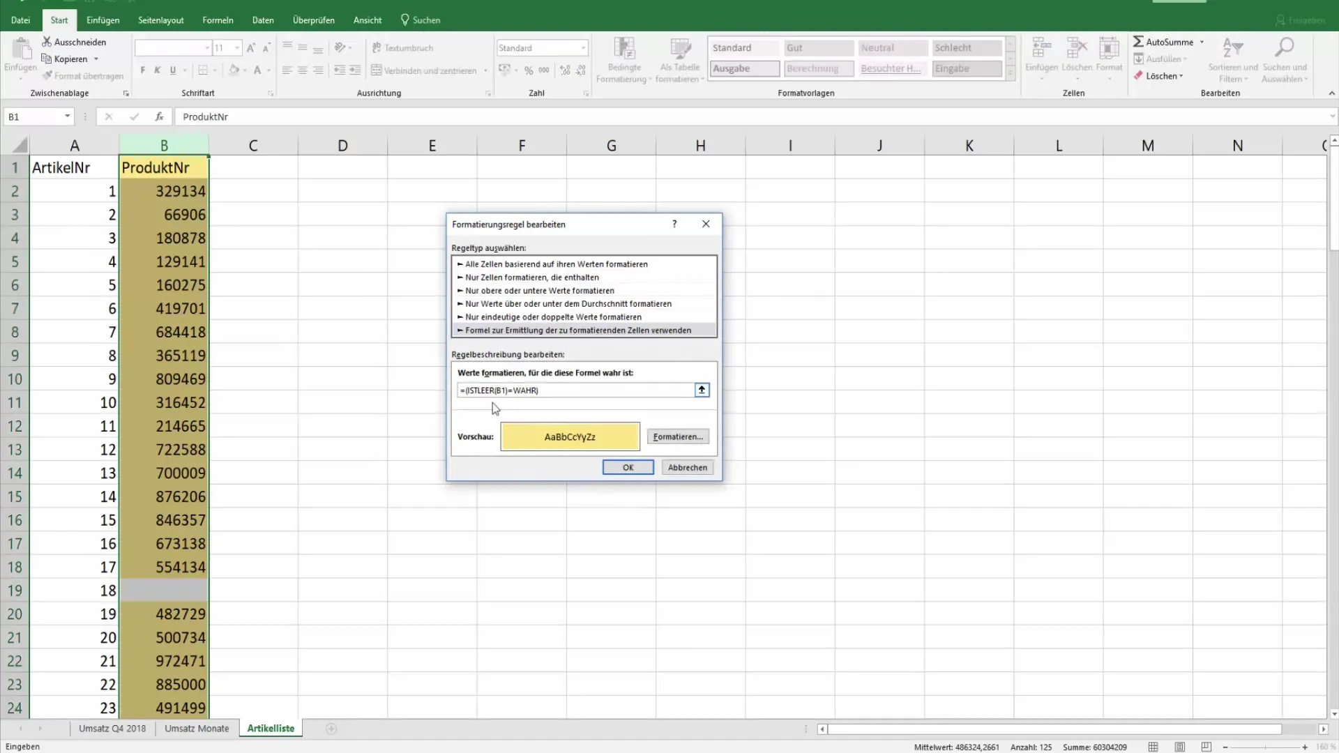 Efektyviai nuspalvinkite užpildytas ląsteles "Excel" programoje