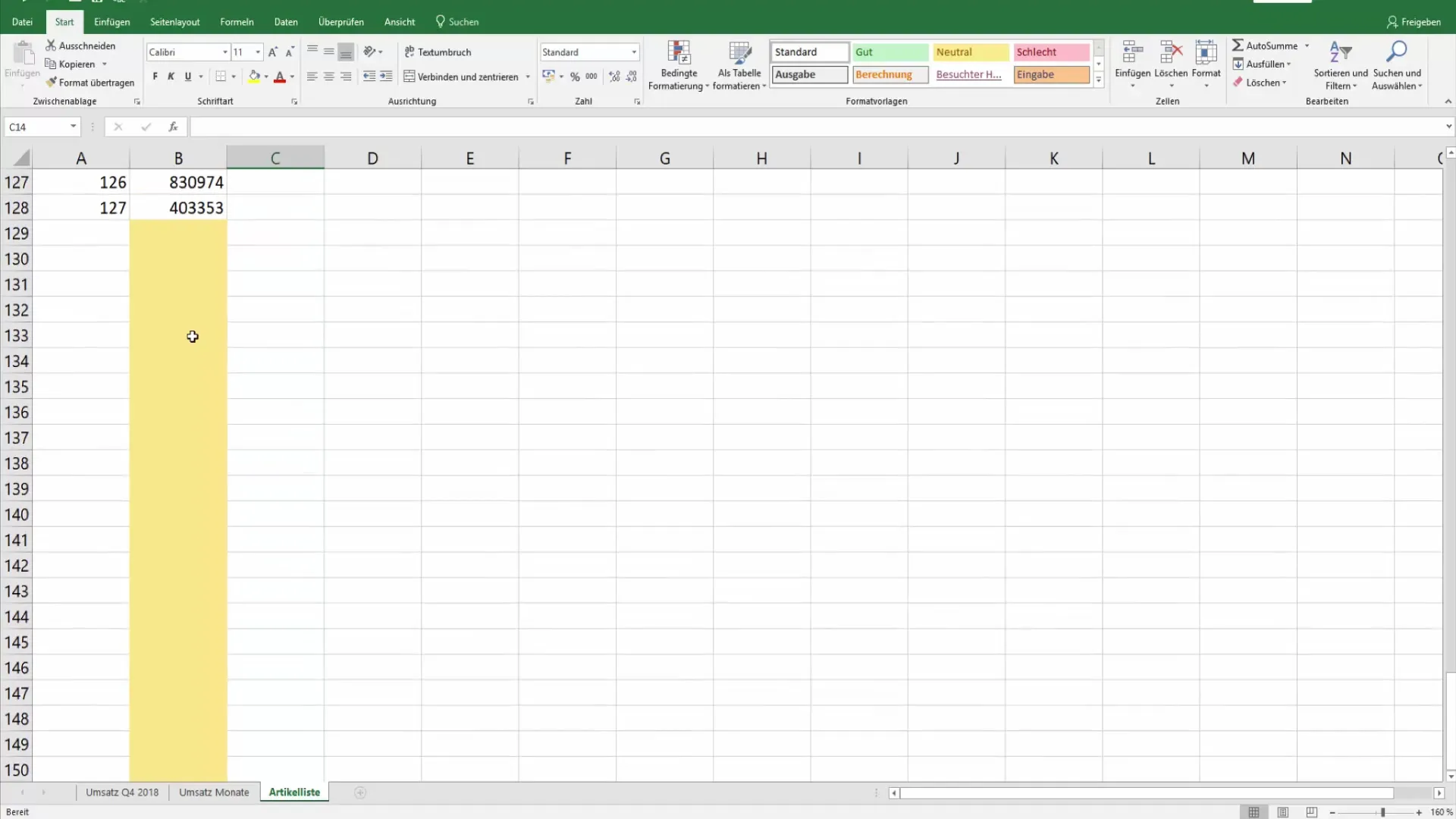 Colorare efficientemente le celle riempite in Excel