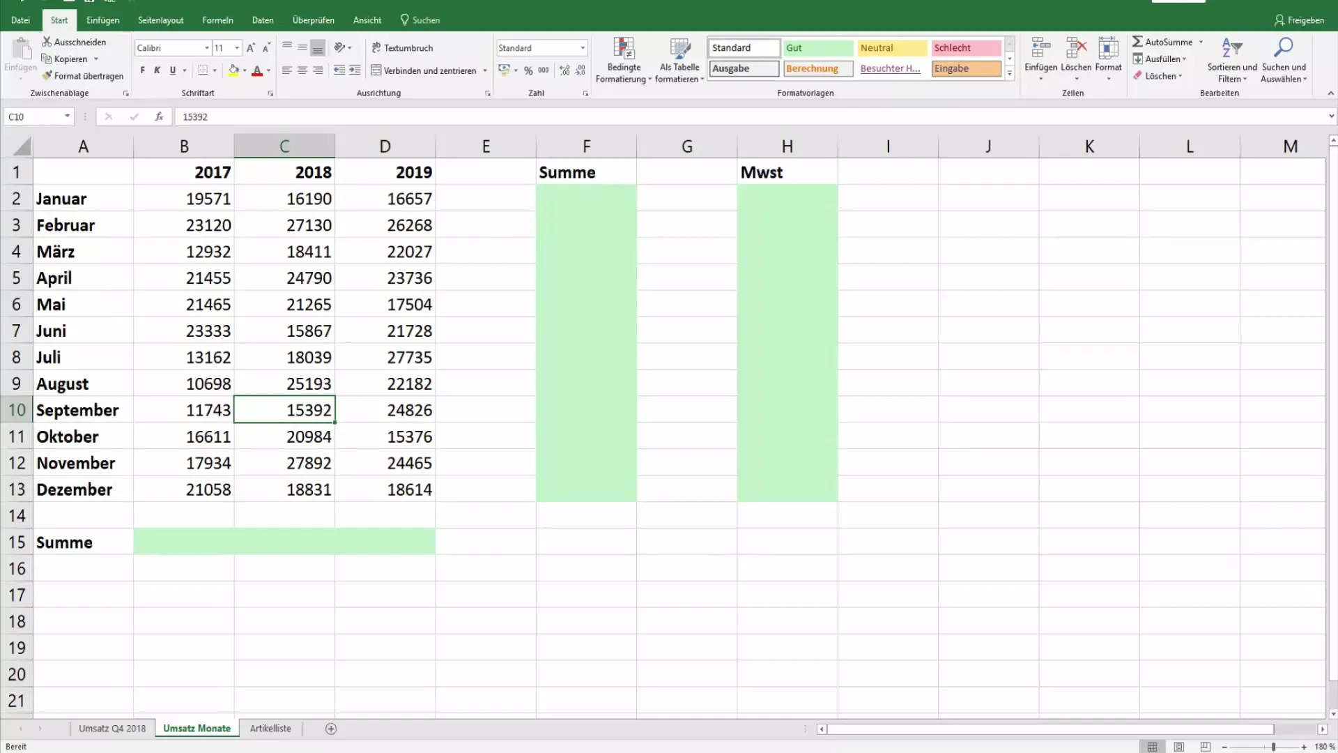 Efektyviai nuspalvinkite užpildytas ląsteles "Excel" programoje