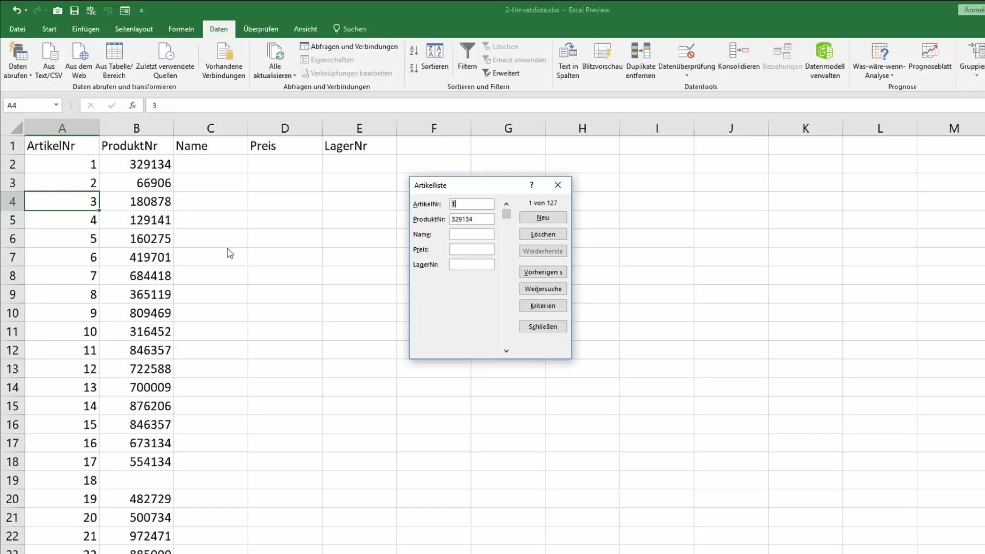 Optimal brug af Excel-databasemasken til enkel dataindtastning