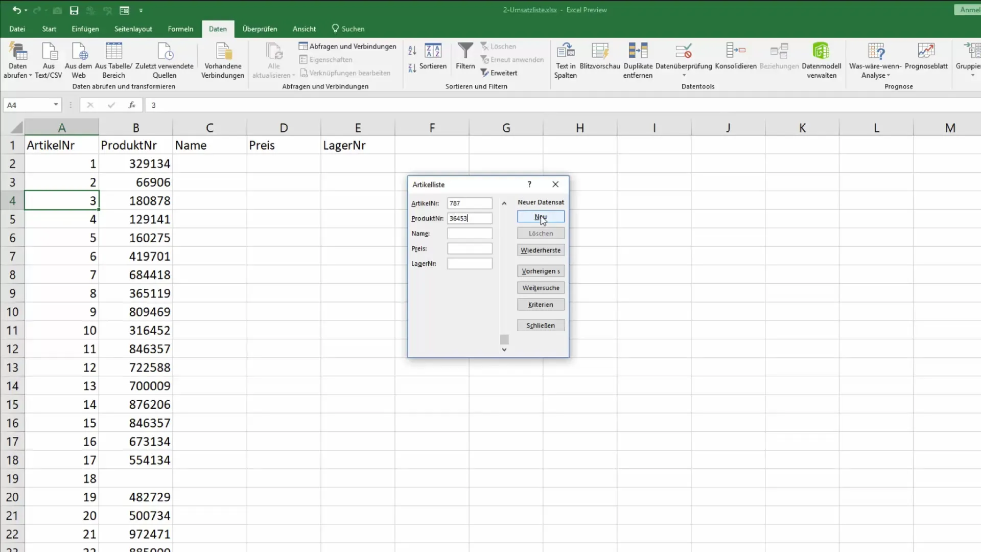 Optimal brug af Excel-databasemasken til enkel dataindtastning