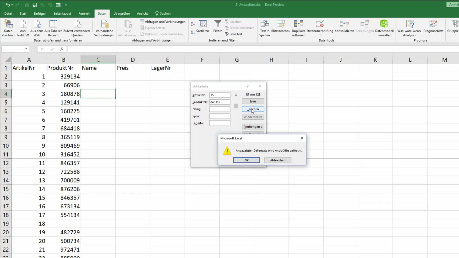 Optimal brug af Excel-databaseformular til enkel dataindtastning