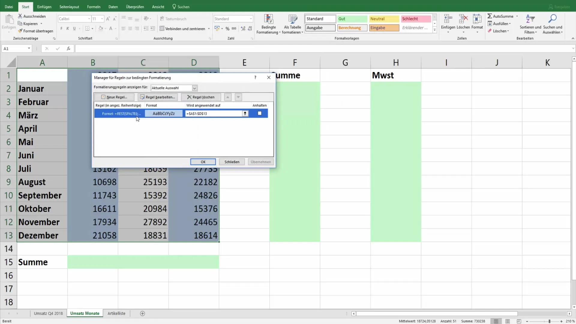 Excel: Come evidenziare ogni seconda riga colorandola